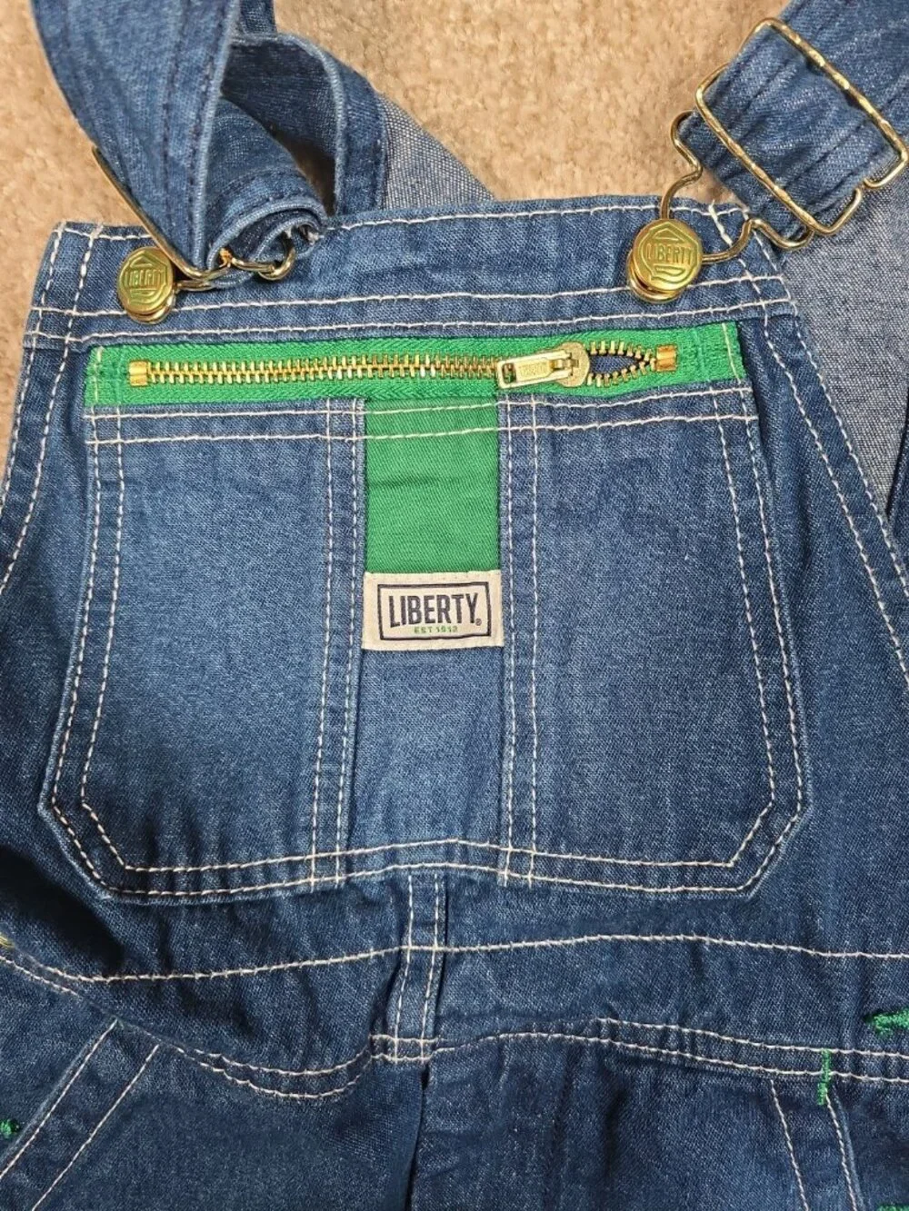 Liberty Blue Denim Bibs Overalls Farm Railroad Outdoor Workwear Youth Size 8R